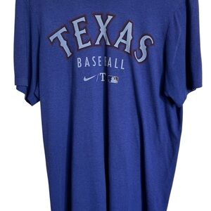 Texas Rangers Baseball Nike Tee in a TriBlend Blue, size Men’s Medium. 1 FLAW